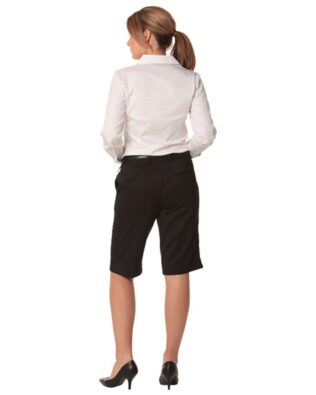 Benchmark Womens Poly Viscose Stretch Knee Length Flexi Waist Shorts