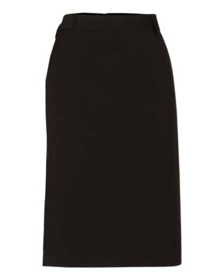 Benchmark Womens Wool Blend Stretch Mid Length Lined Pencil Skirt
