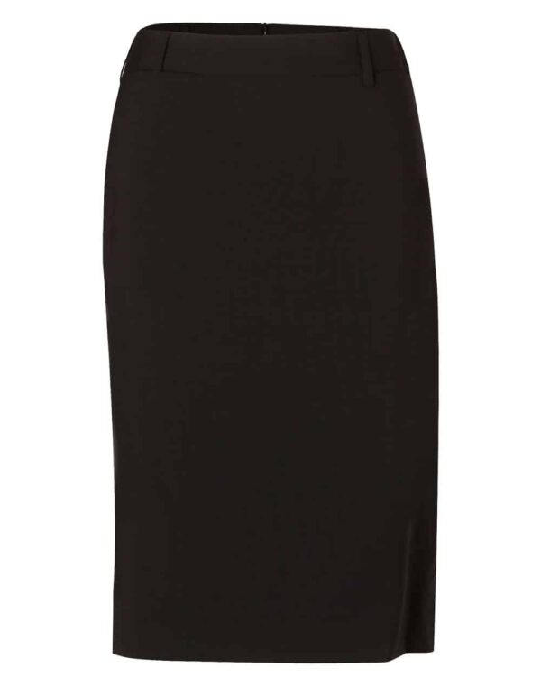 Benchmark Womens Wool Blend Stretch Mid Length Lined Pencil Skirt