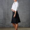 Benchmark Womens Pleated Skirt in Wool Stretch