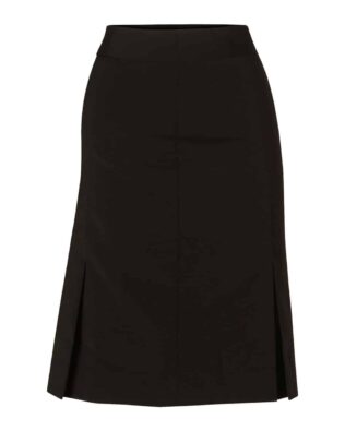 Benchmark Womens Wool Blend Strecth Pleated Skirt