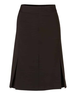 Benchmark Womens Wool Blend Strecth Pleated Skirt