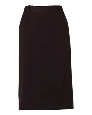 Benchmark Womens Poly Viscose Stretch Twill Flexi Waist A-Line Utility Lined Skirt