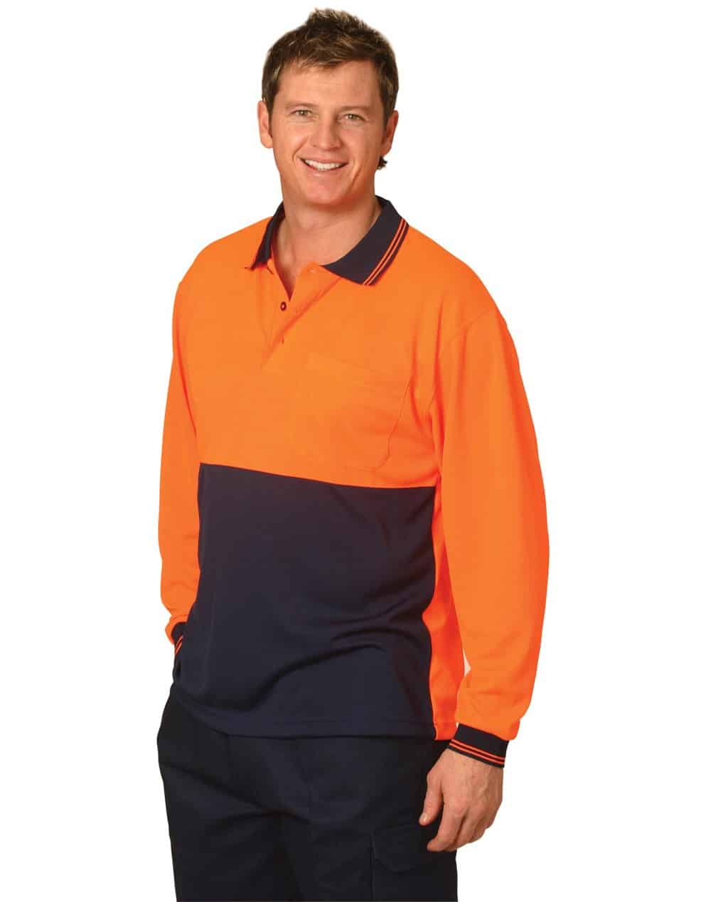 AIW Workwear High Visibility Truedry Long Sleeve Polo | Fast Clothing