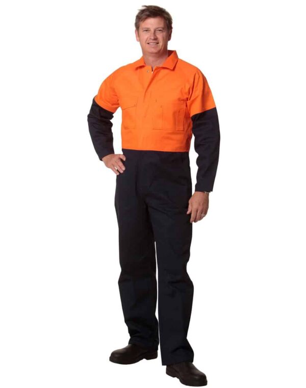 AIW Hi-Vis Two Tone Mens Cotton Drill Coverall-Stout