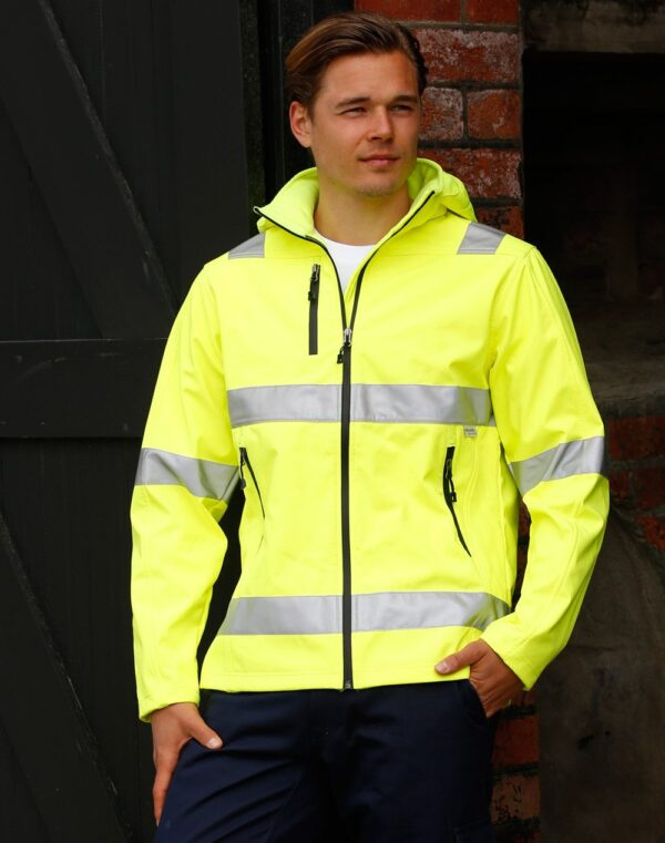 AIW Hi-Vis Softshell Hooded Jacket With 3M Tape