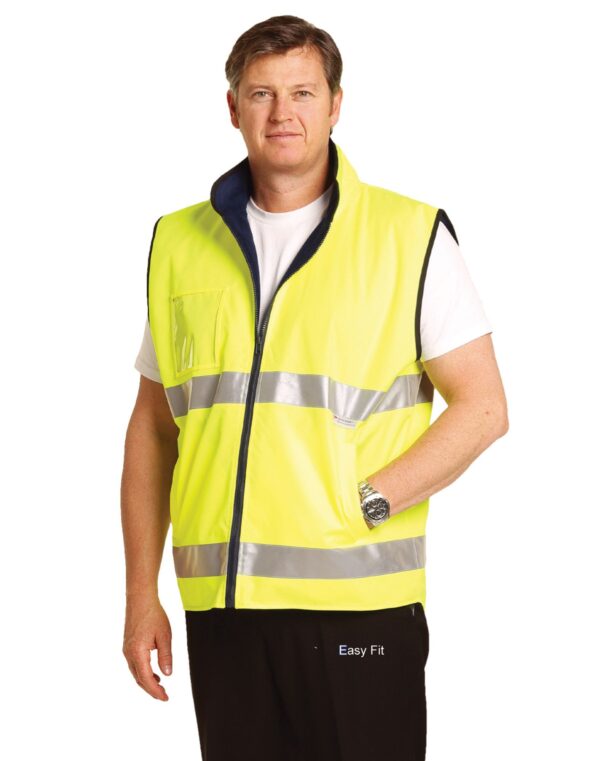 AIW Workwear Hi-Vis Reversible Safety Vest with Mandarine Collar