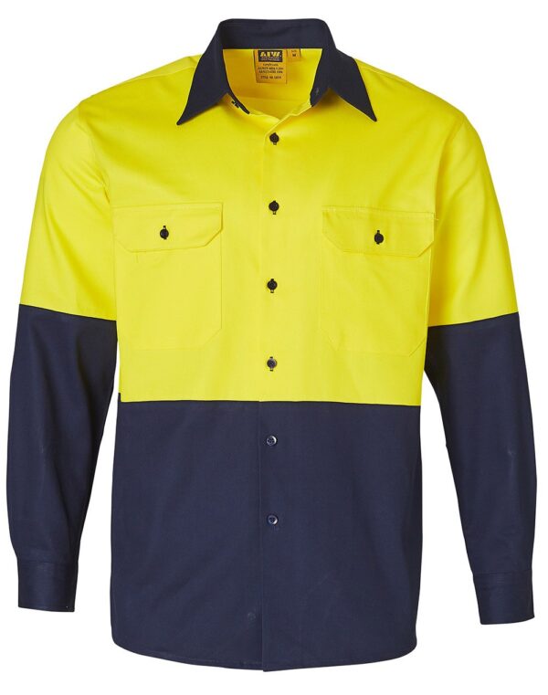 AIW Workwear Cotton Drill Safety Shirt Long Sleeve