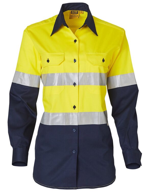 AIW Workwear Womens Long Sleeve Safety Shirt with 3M Tape
