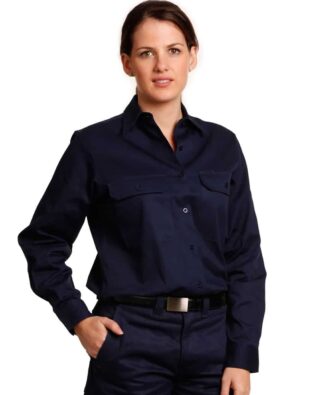 AIW Workwear Womens Cotton Drill Work Shirt