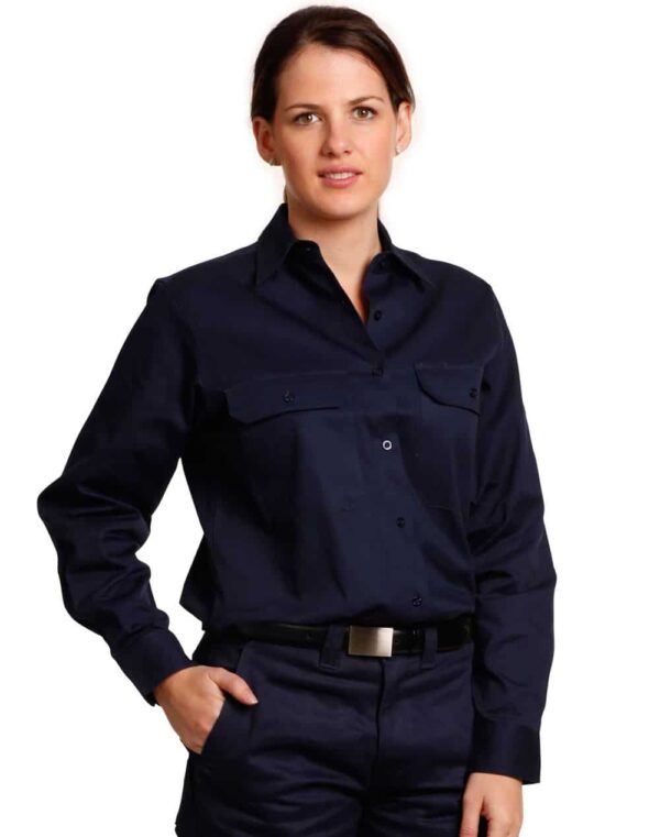 AIW Ladies Cotton Drill Long Sleeves Work Shirt
